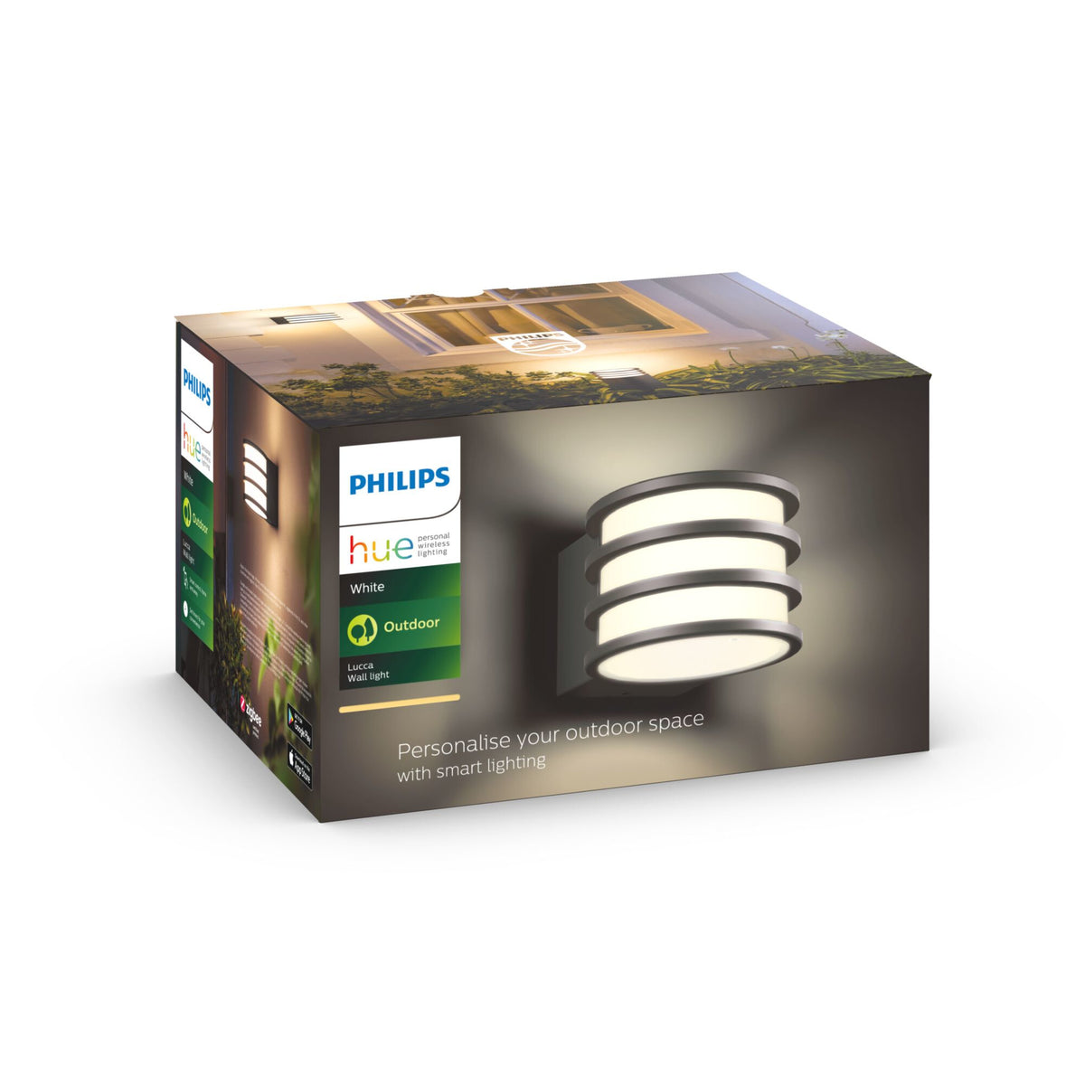 Philips Hue Lucca Outdoor wall light in Black - White ambience (Pack of 1)