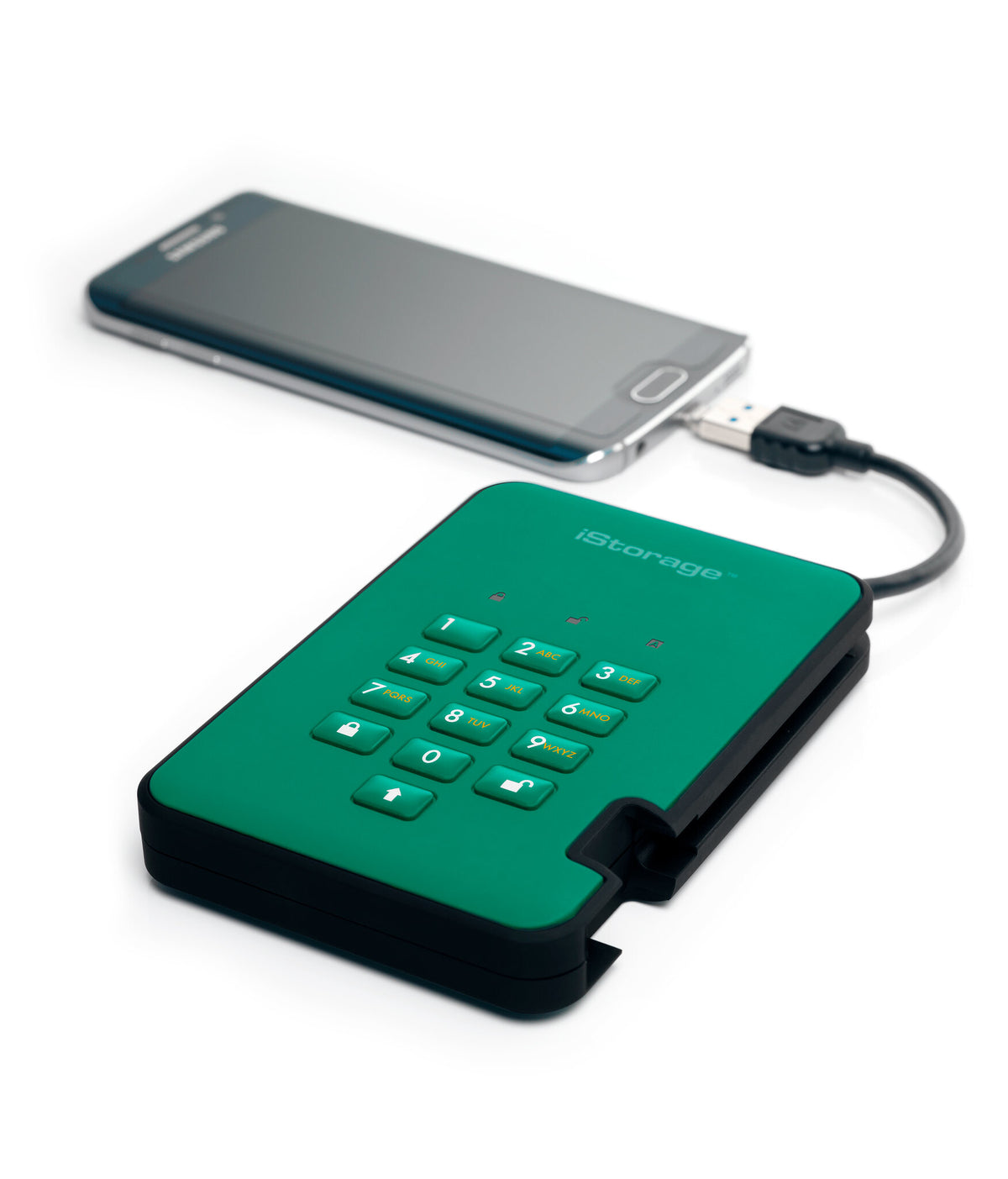 iStorage diskAshur2 - Secure Encrypted External hard drive in Green - 2 TB