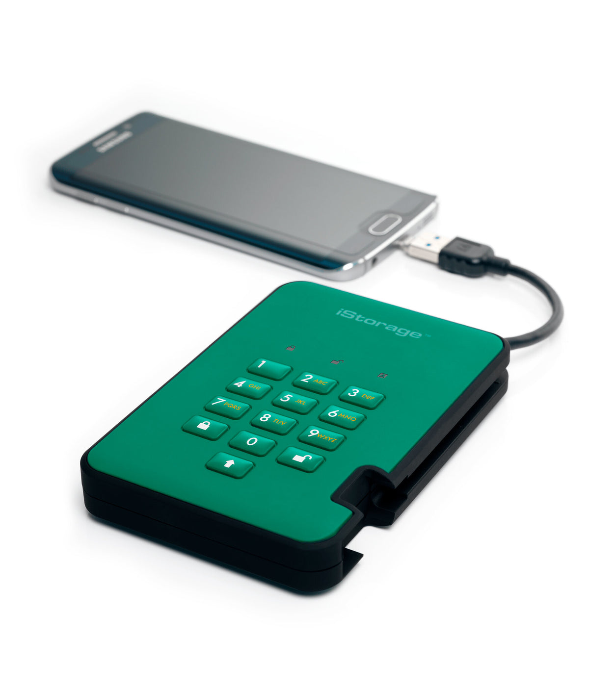 iStorage diskAshur2 - Secure Encrypted External solid state drive in Green - 1 TB