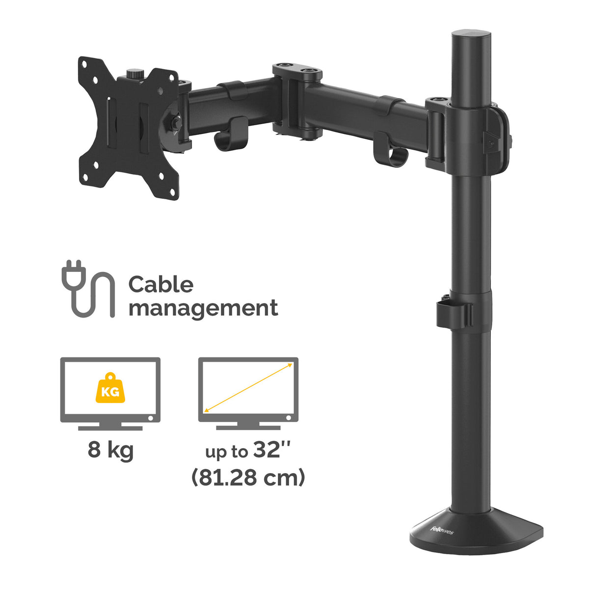 Fellowes Reflex Monitor Arm - 8502501 - Desk monitor mount for upto 81.3 cm (32&quot;)