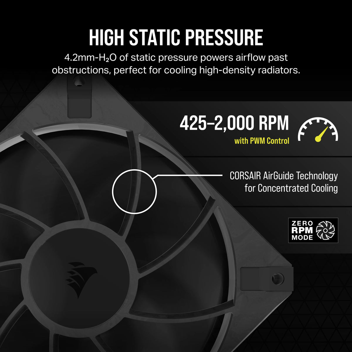 Corsair RS120 MAX - Computer Case Fan in Black - 120mm (Pack of 3)