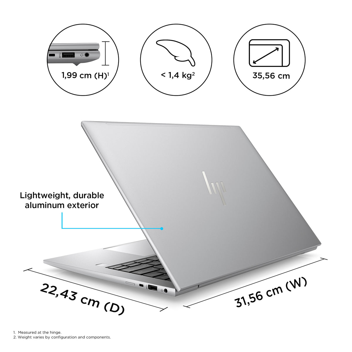 HP ZBook Firefly G10 Mobile workstation - 35.6 cm (14&quot;) - AMD Ryzen™ 7 PRO 7840HS - 32 GB DDR5-SDRAM - 1 TB SSD - Wi-Fi 6 - Windows 11 Pro - Silver