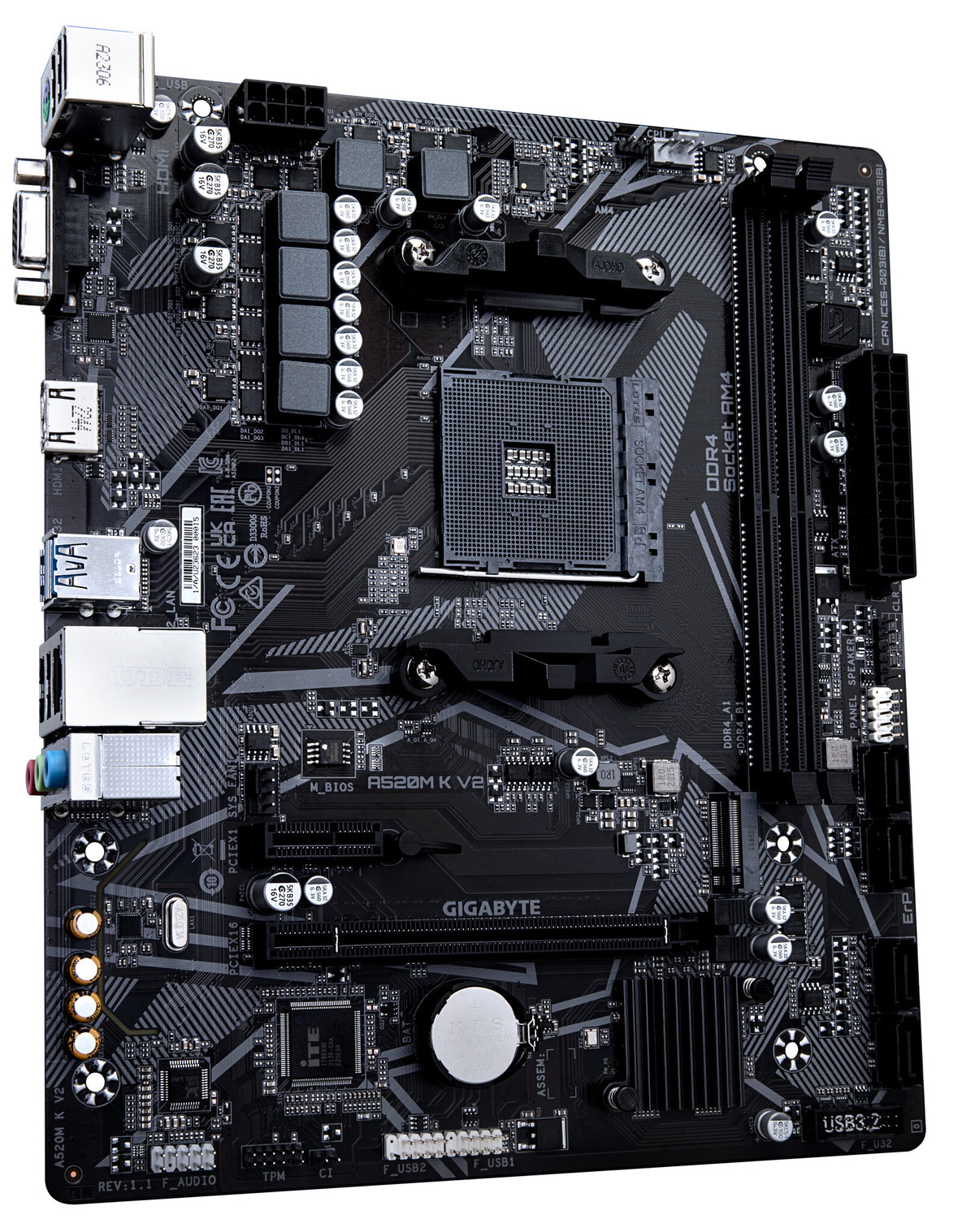 Gigabyte A520M K V2 -  AMD AM4 Socket Micro ATX Motherboard