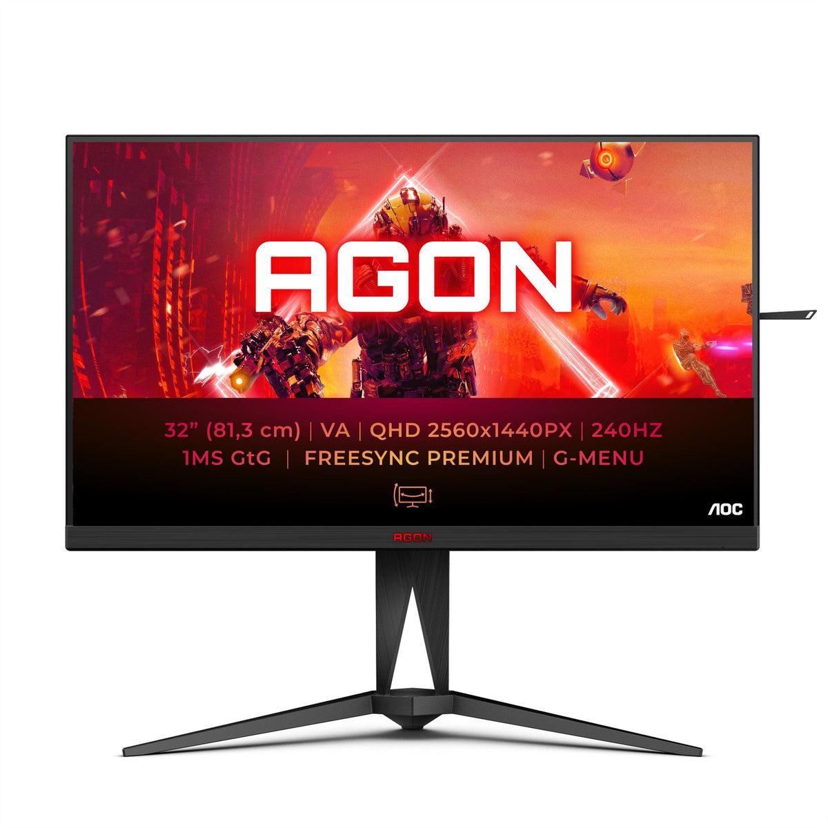 AOC AGON 5 AG325QZN/EU LED display 80 cm (31.5&quot;) 2560 x 1440 pixels Quad HD Black Monitor