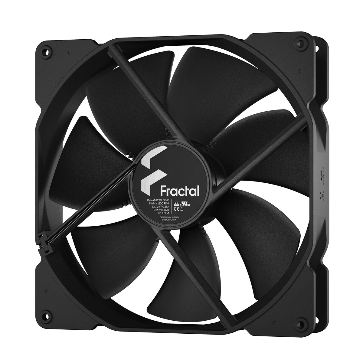 Fractal Design Dynamic X2 GP-18 PWM - Computer Case Fan in Black - 180mm