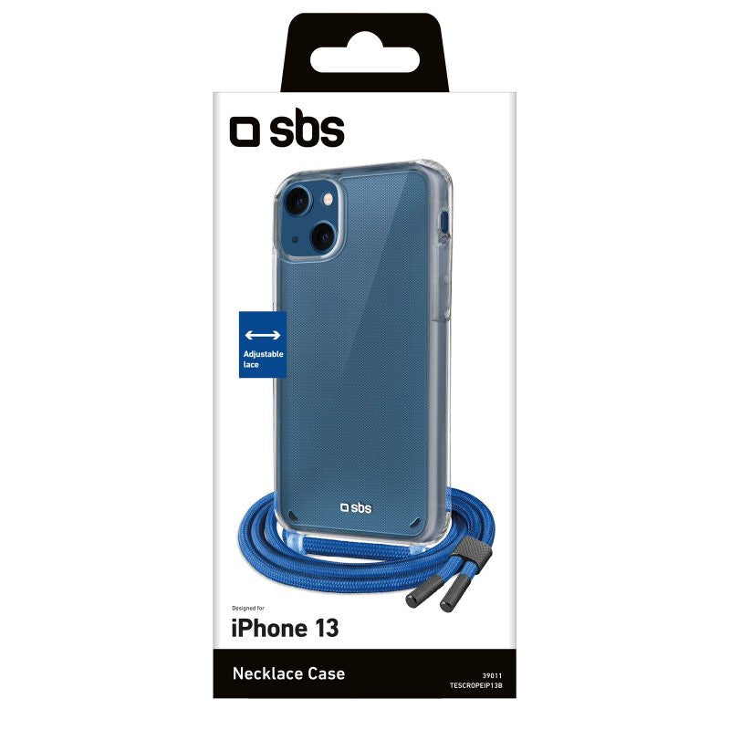 SBS Necklace mobile phone case for iPhone 13 in Blue / Transparent