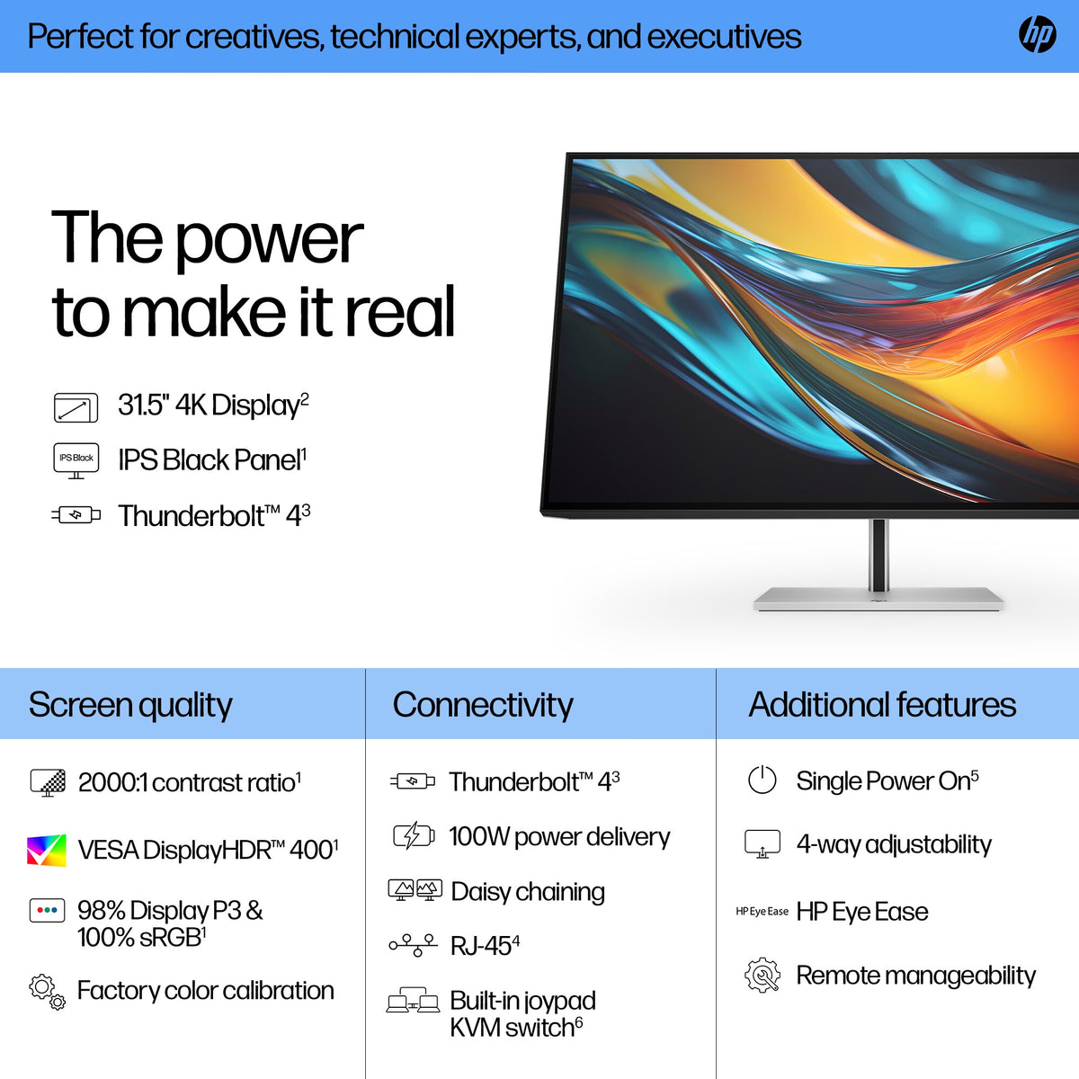 HP Series 7 Pro 732PK - 80 cm (31.5&quot;) - 3840 x 2160 pixels 4K Ultra HD Monitor