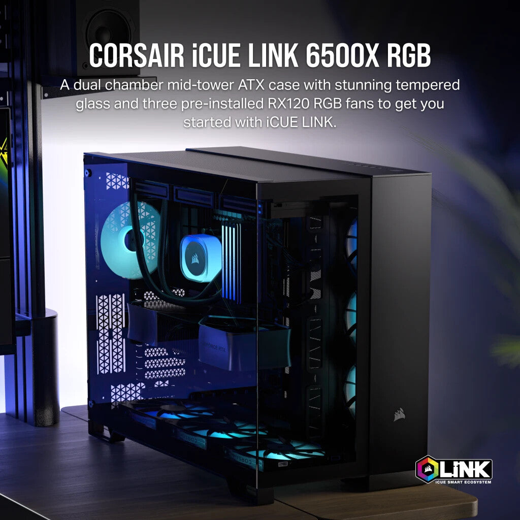 Corsair iCUE LINK 6500X RGB - ATX Mid Tower Case in Black