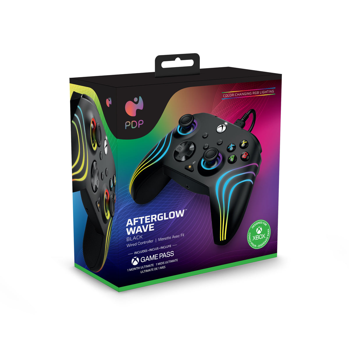 PDP Afterglow Wave - Wired USB Gamepad for PC / Xbox Series X|S in Black