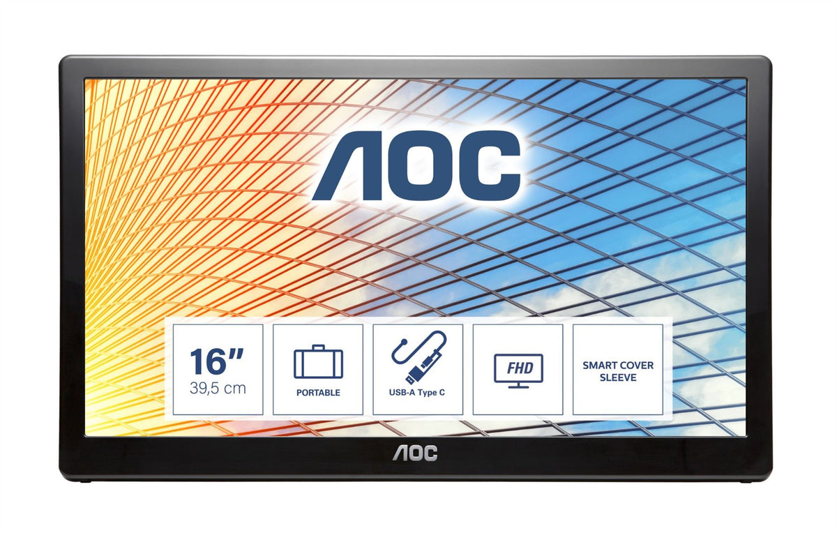 AOC 59 Series E1659FWU LED display 39.6 cm (15.6&quot;) 1366 x 768 pixels Black Monitor