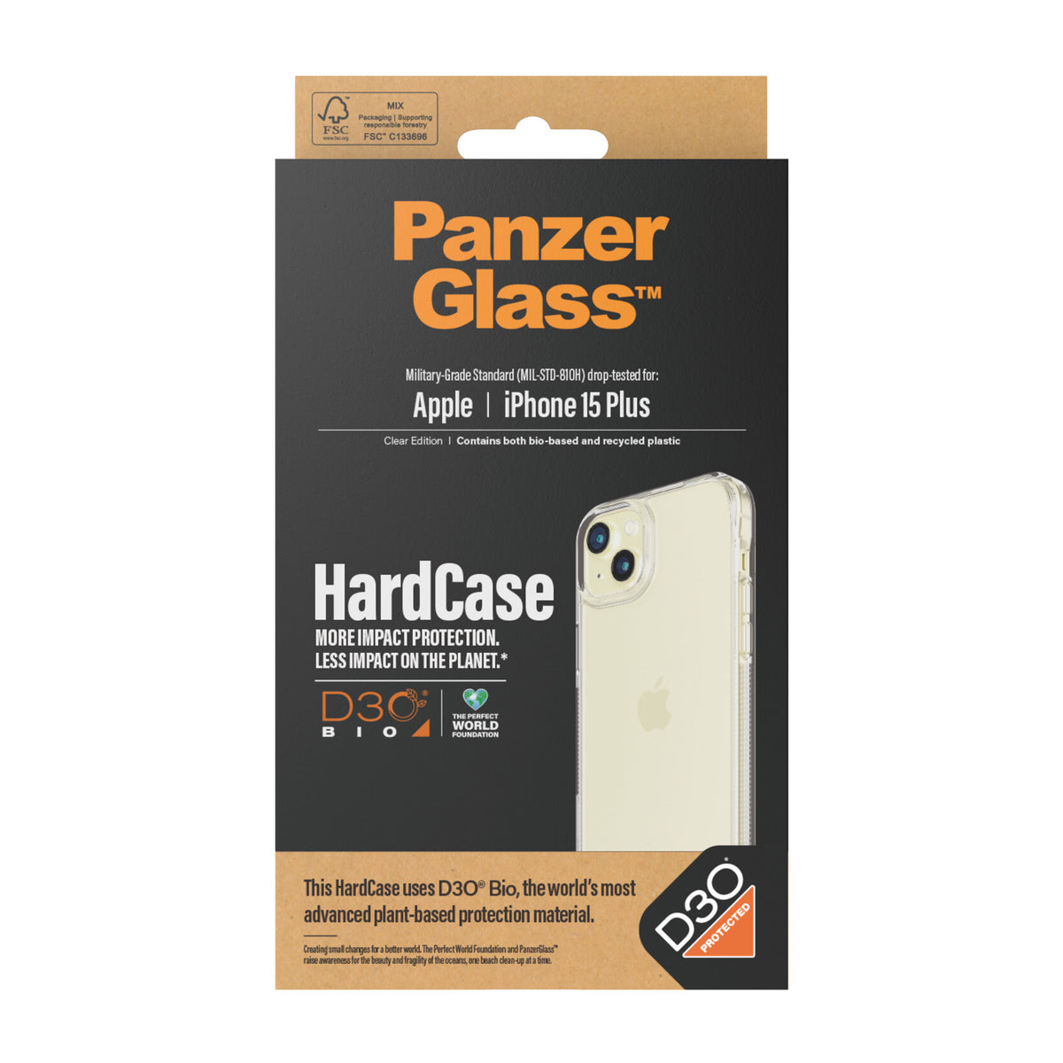 PanzerGlass ® HardCase with D3O for iPhone 15 Plus in Transparent