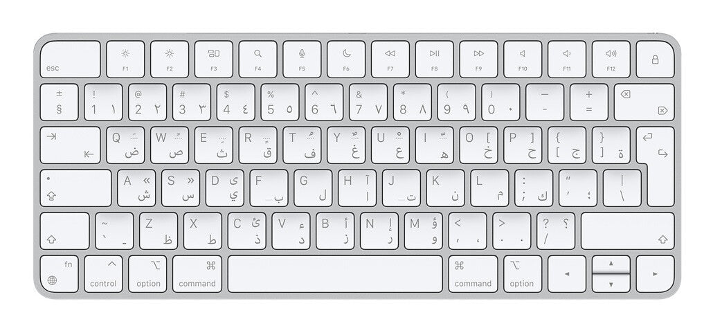 Apple Magic - USB Wired + Bluetooth Wireless Keyboard in Aluminium / White (QWERTY Arabic)