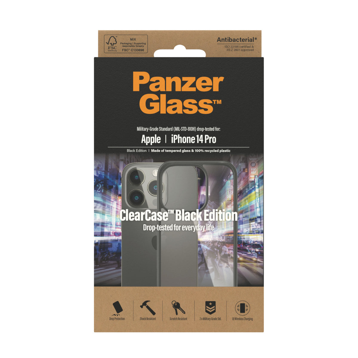 PanzerGlass ® ClearCase for iPhone 14 Pro in Black