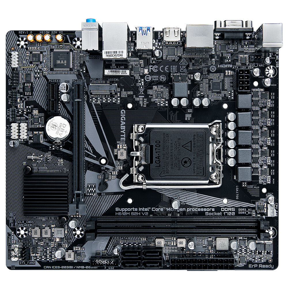 Gigabyte H610M S2H V2 ATX motherboard - Intel H610 LGA 1700