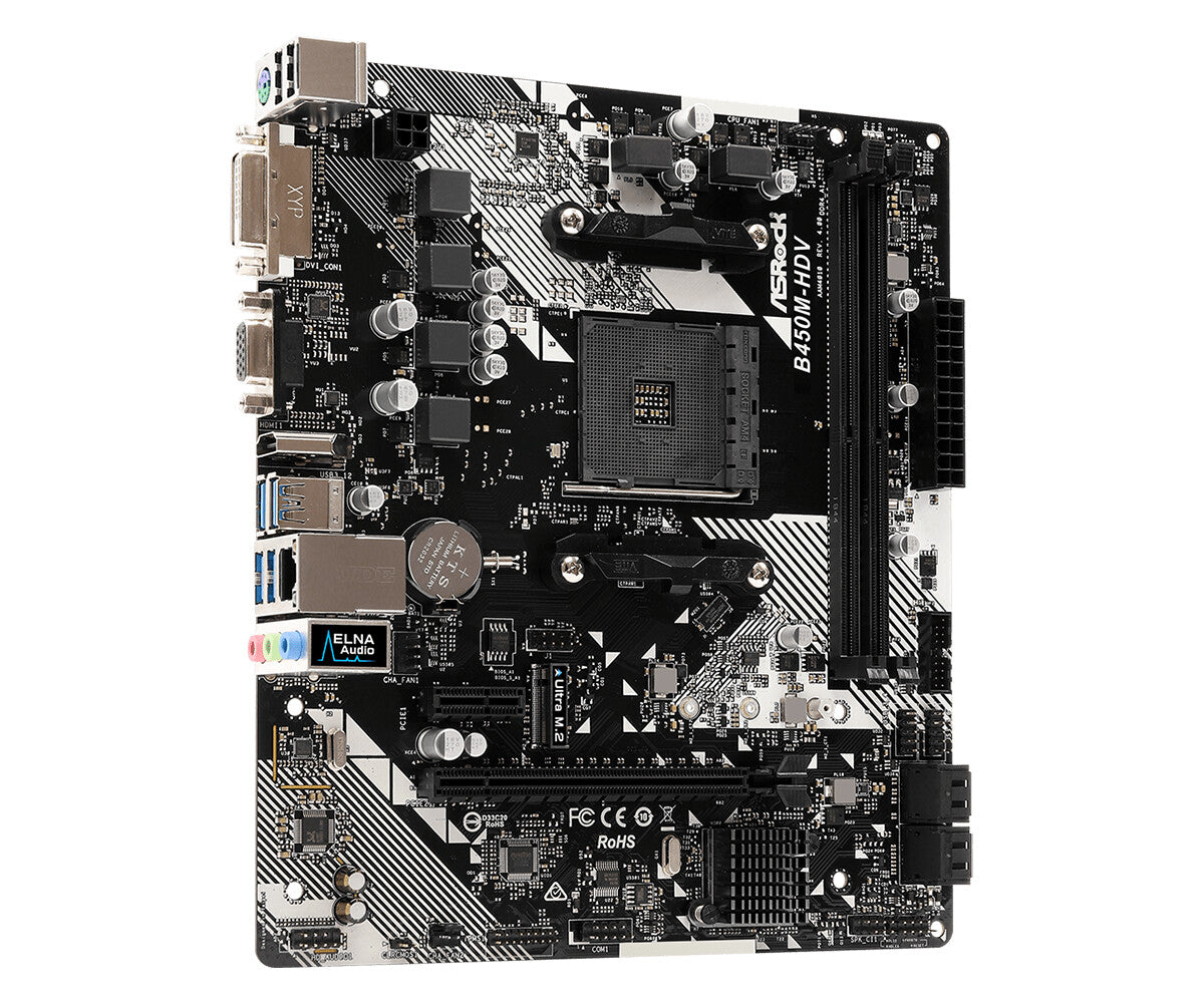 Asrock B450M-HDV R4.0 micro ATX motherboard - AMD B450 Socket AM4