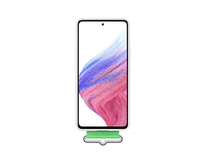Samsung Silicone Cover with Strap for Galaxy A53 (5G) in White
