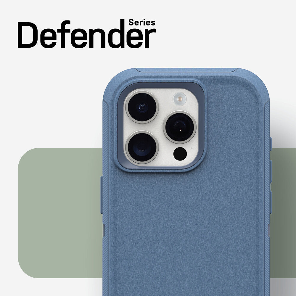 OtterBox Defender Series for iPhone 15 Pro in Baby Blue Jeans - No Packaging