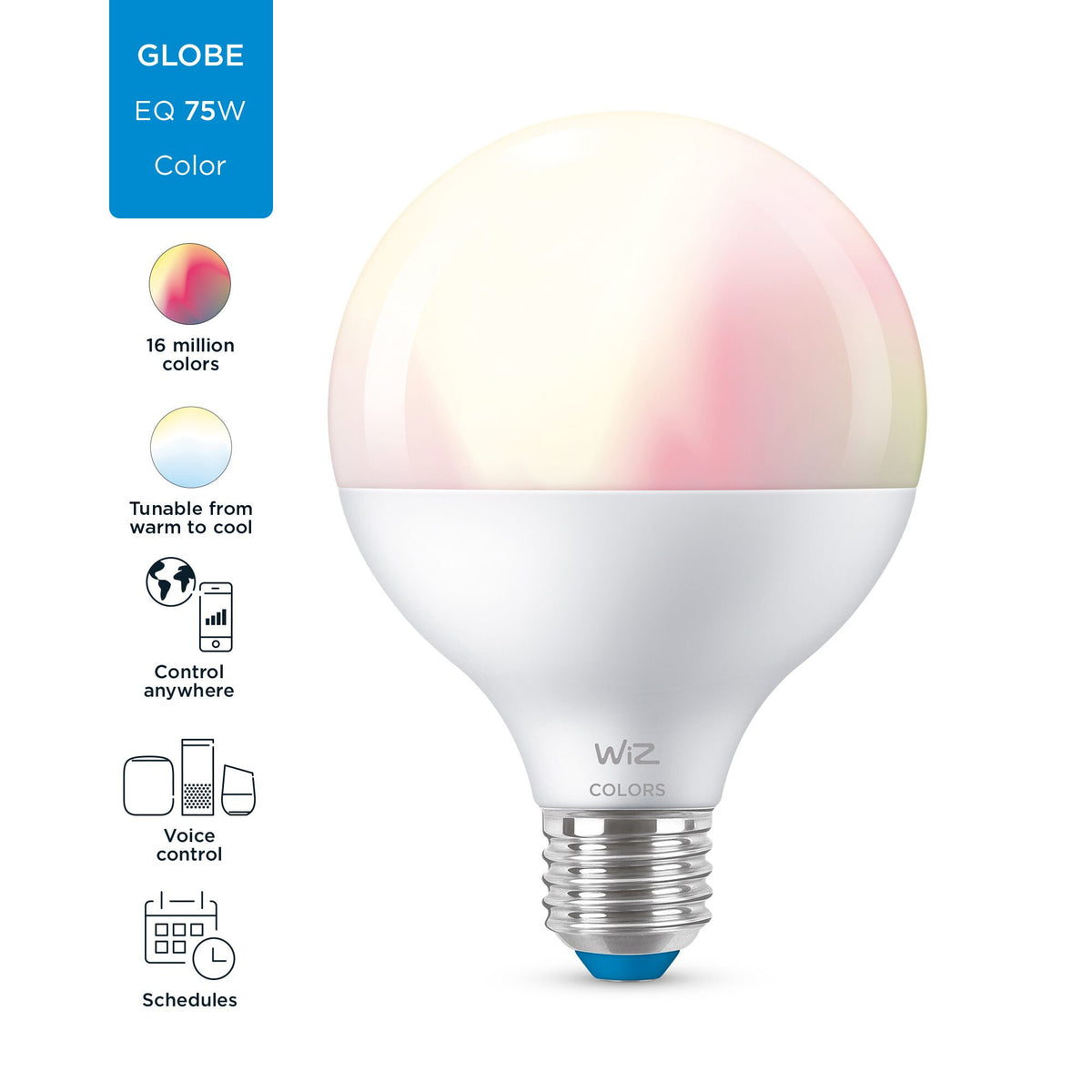 WiZ Globe Smart Wi-Fi Lightbulb - Multicolour - E27