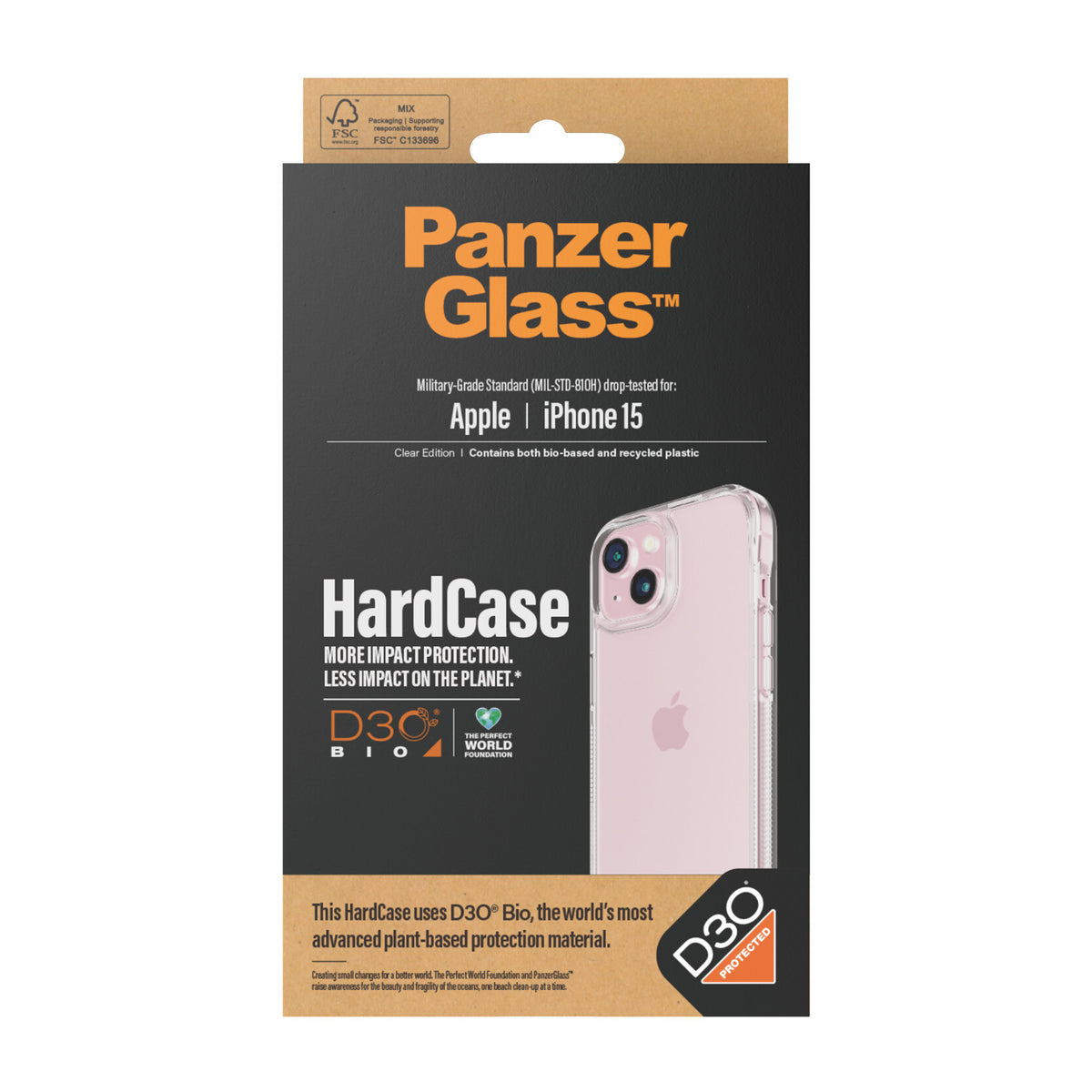 PanzerGlass ® HardCase with D3O for iPhone 15 in Transparent