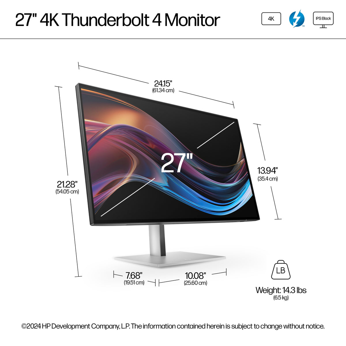 HP Series 7 Pro 727PK - 68.6 cm (27&quot;) - 3840 x 2160 pixels 4K Ultra HD LED Monitor