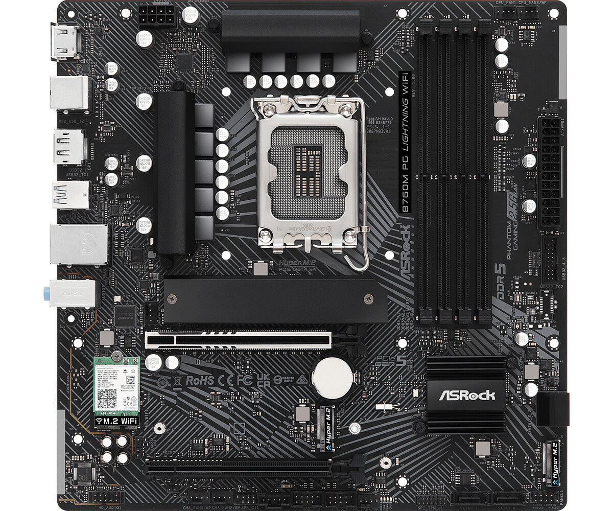 Asrock B760M PG Lightning WiFi micro ATX motherboard - Intel B760 LGA 1700