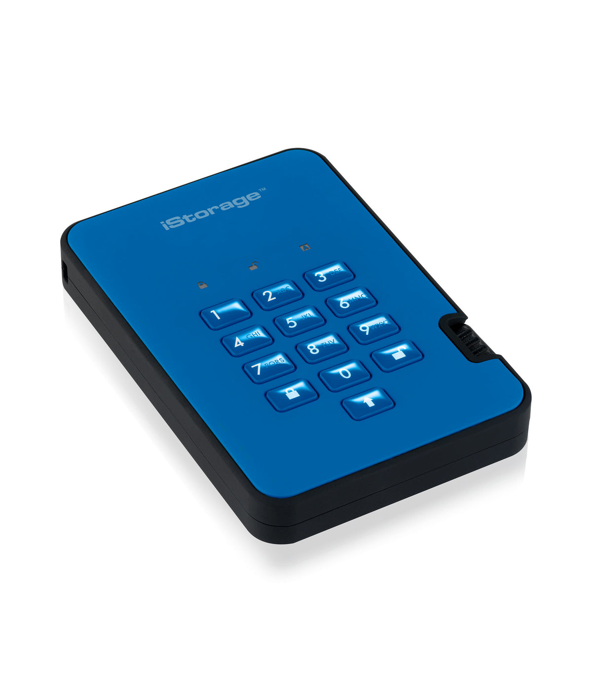 iStorage diskAshur2 - Secure Encrypted External solid state drive in Blue - 256 GB