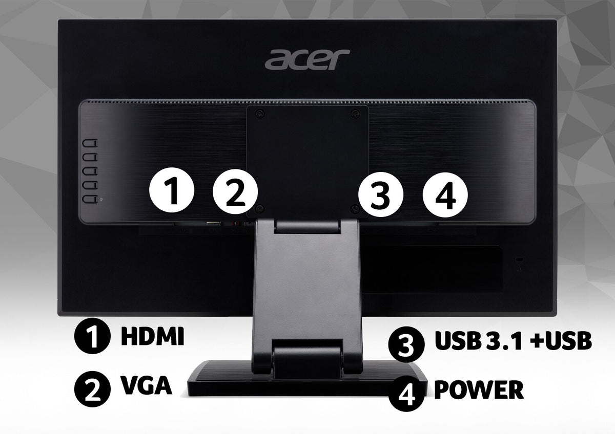 Acer UT1 UT241Y - 60.5 cm (23.8&quot;) - 1920 x 1080 pixels FHD LED Touchscreen Monitor