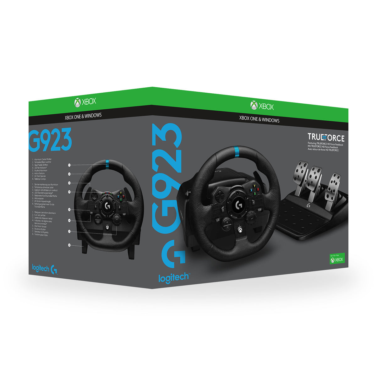 Logitech G G923 - USB Wired Racing Wheel + Pedals for PC / Xbox Series X|S