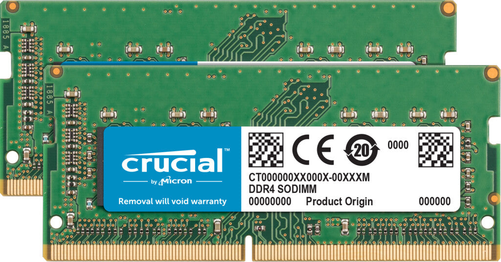 Crucial - 64 GB 2 x 32 GB DDR4 SO-DIMM 2666 MHz memory module