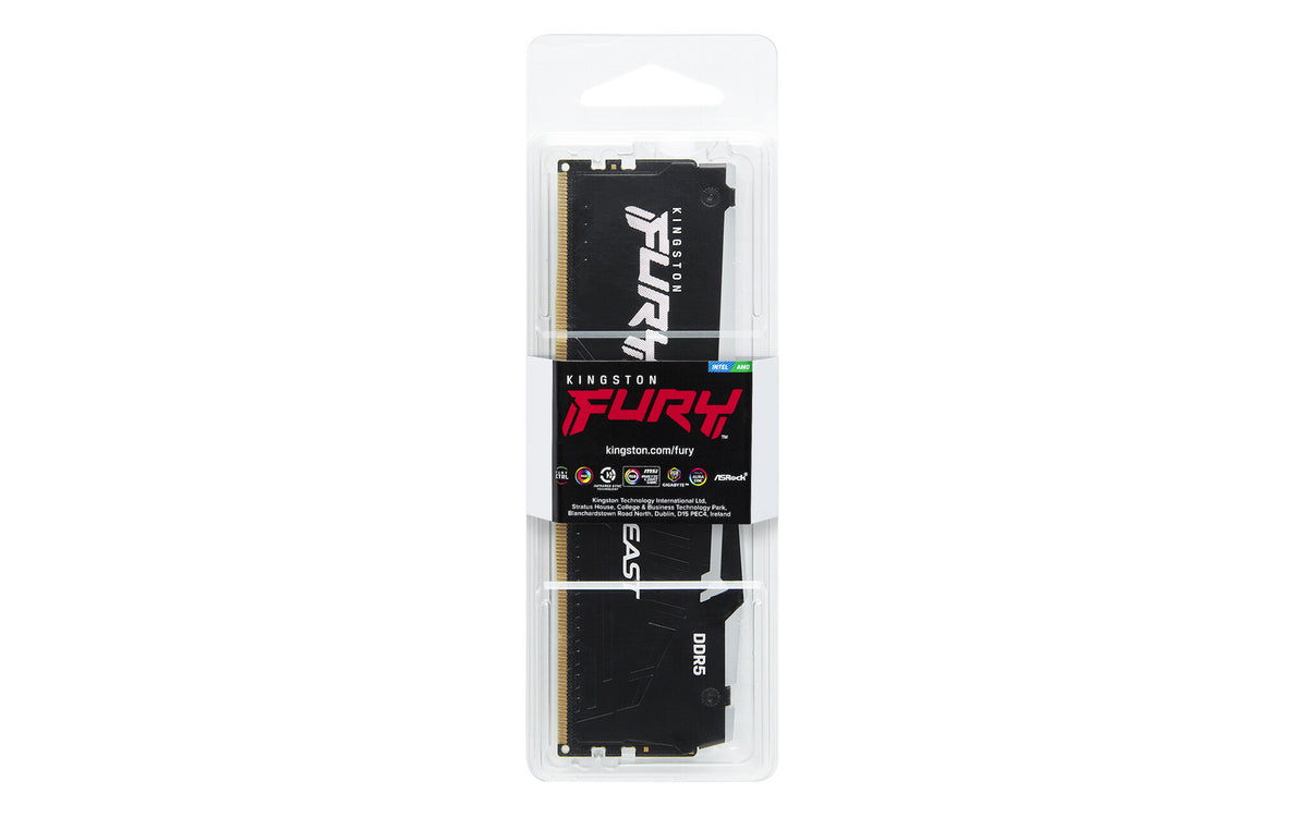 Kingston Technology FURY Beast RGB - 16 GB 1 x 16 GB DDR5 5200MT/s memory module in Black