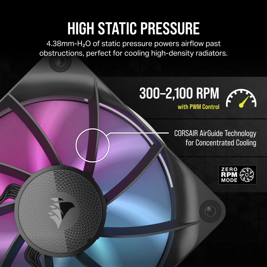Corsair iCUE LINK RX120 RGB - Computer Case Fan in Black - 120mm (Pack of 3)