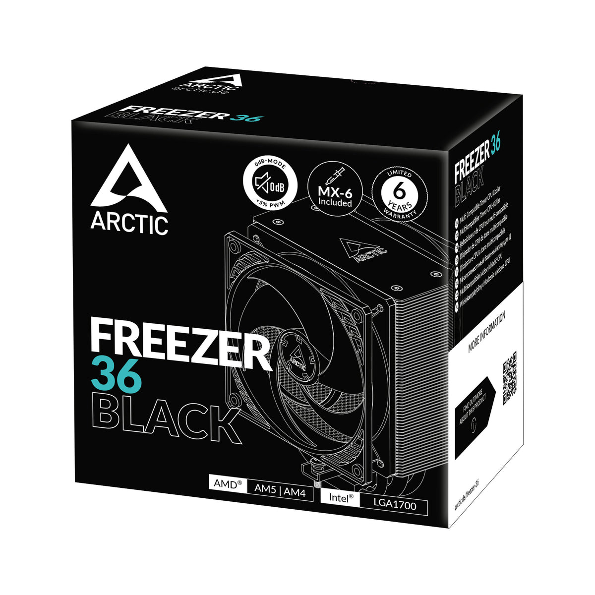 ARCTIC Freezer 36 - Air Processor Cooler in Black - 120mm