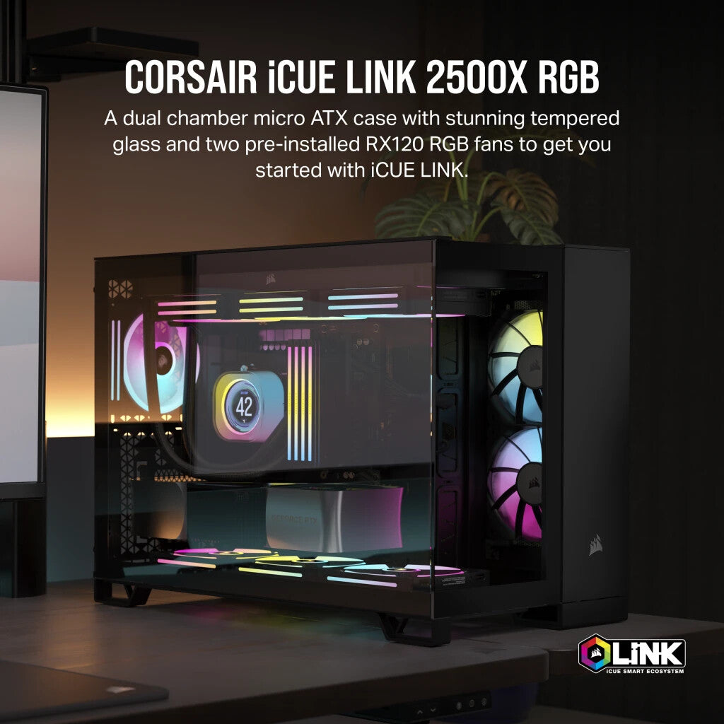 Corsair iCUE LINK 2500X RGB - Micro ATX Mid Tower Case in Black