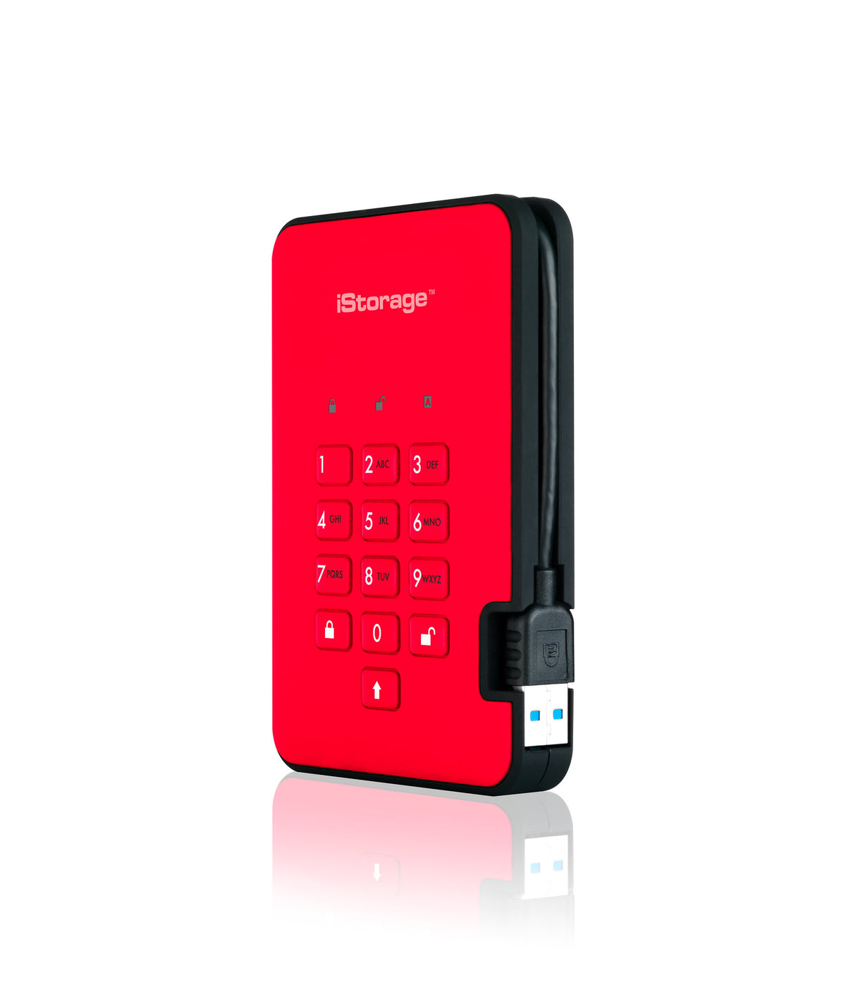 iStorage diskAshur2 - Secure Encrypted External hard drive in Red - 1 TB