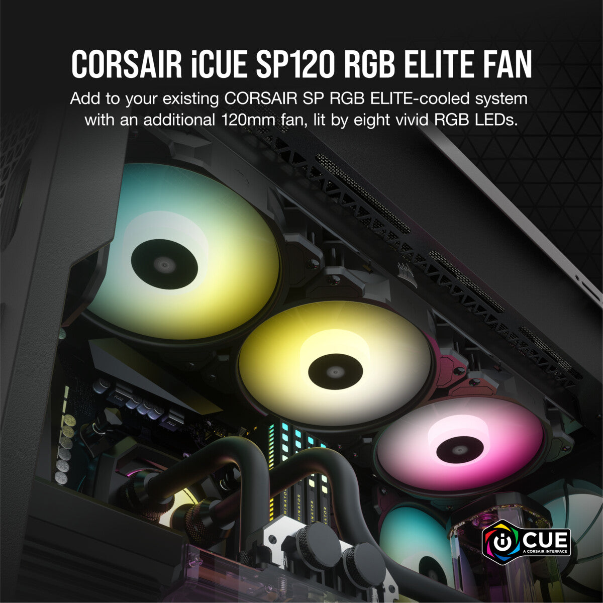 Corsair SP120 RGB ELITE - Computer Case Fan in Black - 120mm