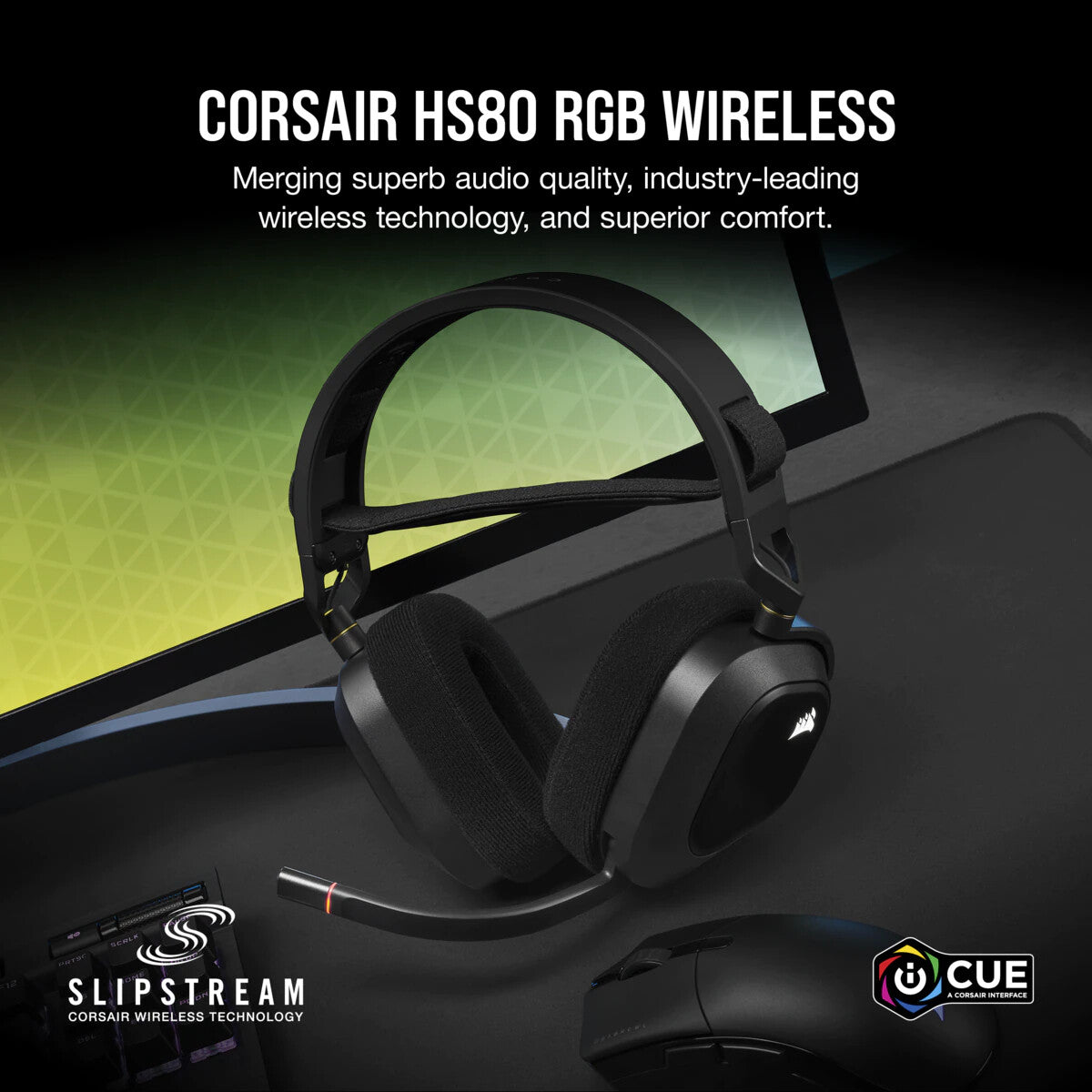 Corsair HS80 - Wireless Gaming RGB Headset in Black