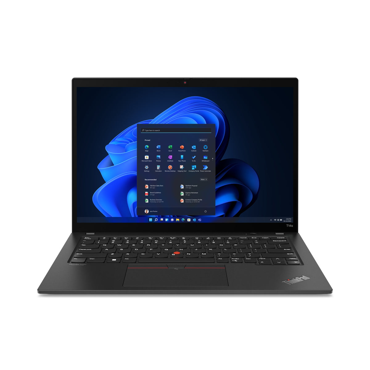 Lenovo ThinkPad T14s Gen 3 Laptop - 35.6 cm (14&quot;) - Intel® Core™ i5-1240P - 16 GB LPDDR5-SDRAM - 256 GB SSD - Wi-Fi 6E - Windows 11 Pro - Black