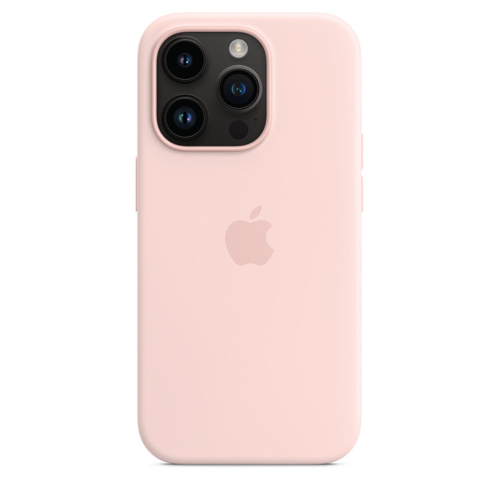 Apple iPhone 14 Pro Silicone Case with MagSafe in Chalk Pink