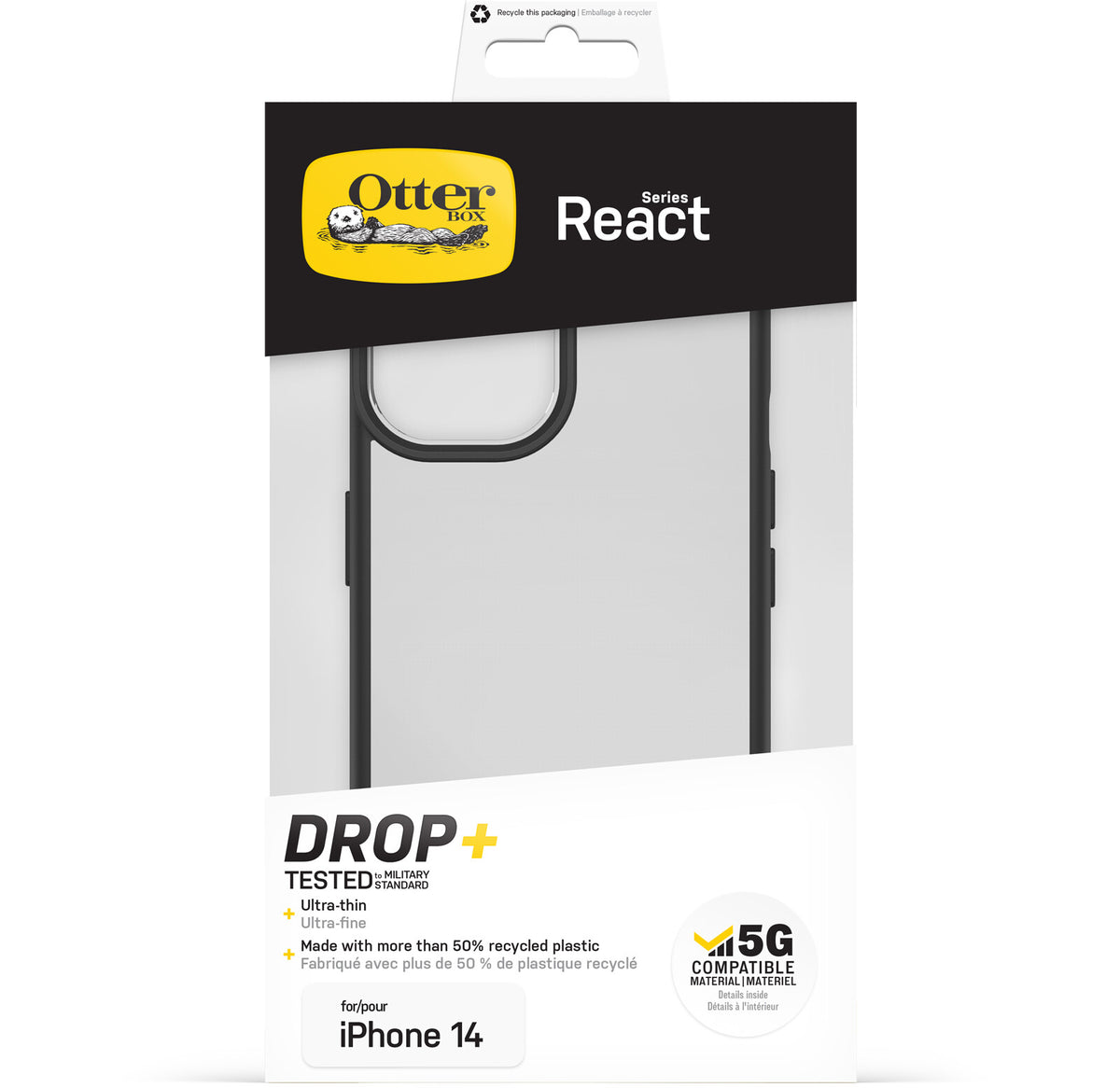 OtterBox React Case for iPhone 14 in Black Crystal