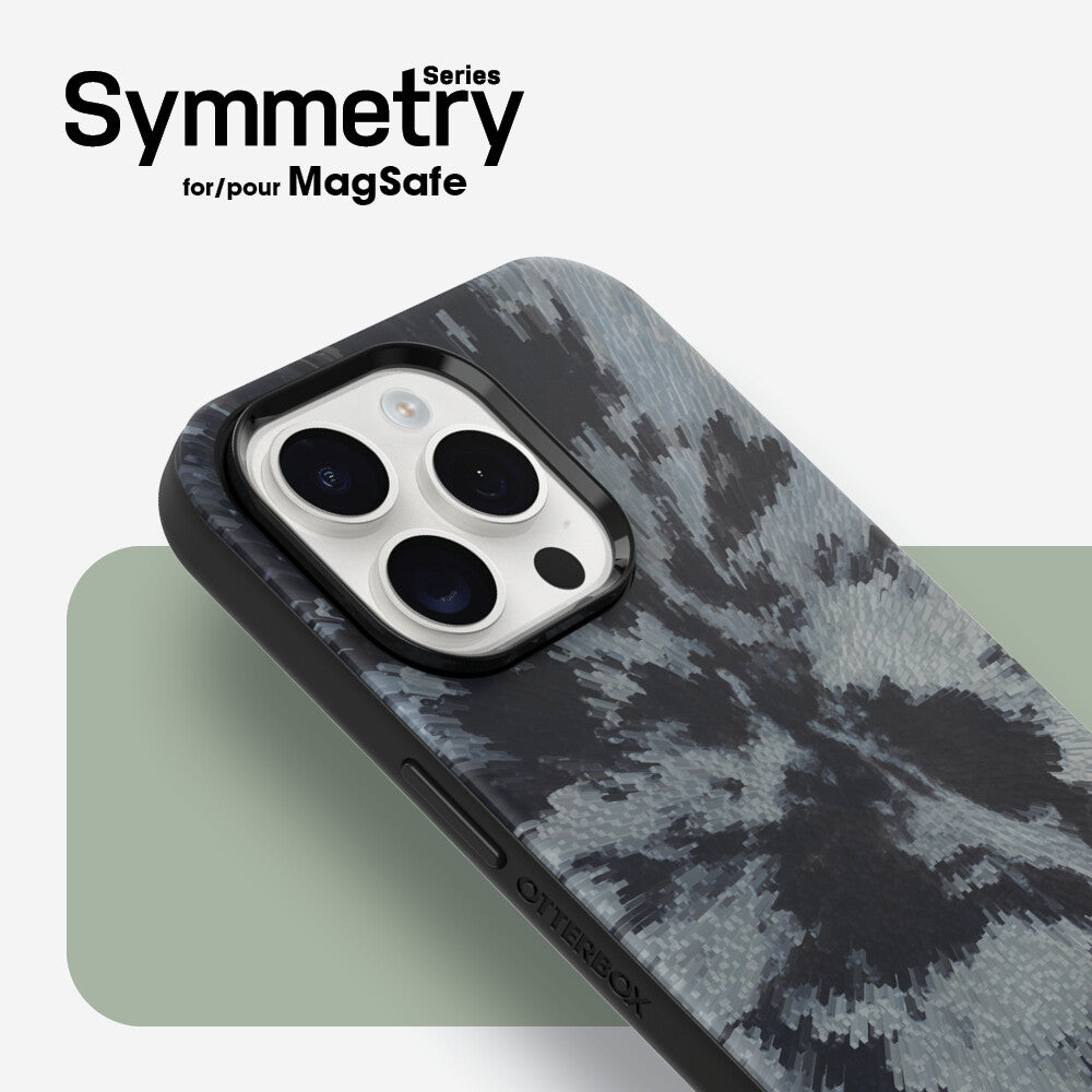 OtterBox Symmetry Series with MagSafe for iPhone 15 Pro Max in Burnout Sky (Black)