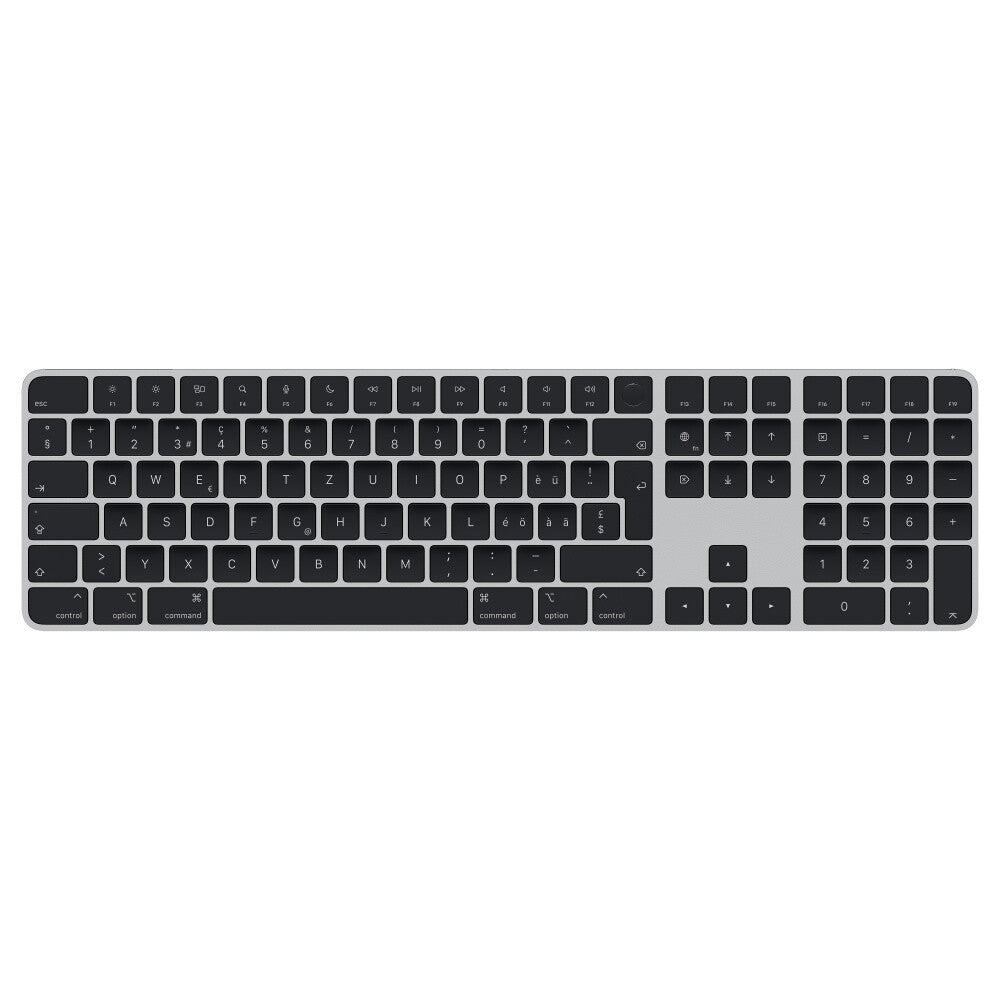 Apple Magic - USB Wired + Bluetooth Keyboard in Black / Silver (QWERTZ Swiss)