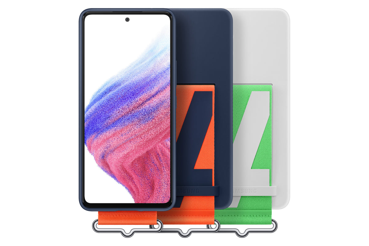 Samsung Silicone Cover with Strap for Galaxy A53 (5G) in Navy