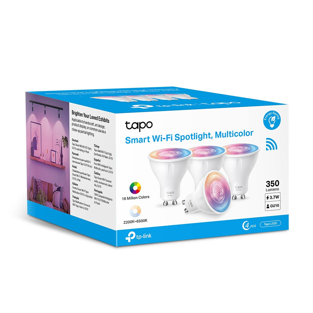 TP-Link Tapo Smart Wi-Fi Lightbulb - Multicolour - GU10 (Pack of 6)