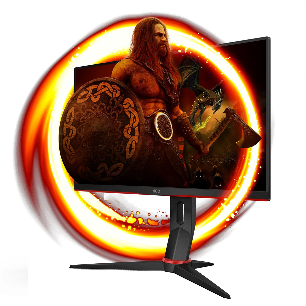 AOC 24G2SU/BK Computer Monitor 60.5 cm (23.8&quot;) 1920 x 1080 pixels Full HD Black, Red