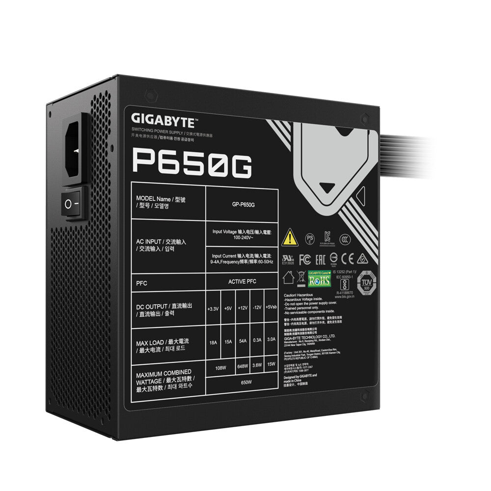 Gigabyte GP-P650G - 650W 80+ Gold Non Modular Power Supply Unit