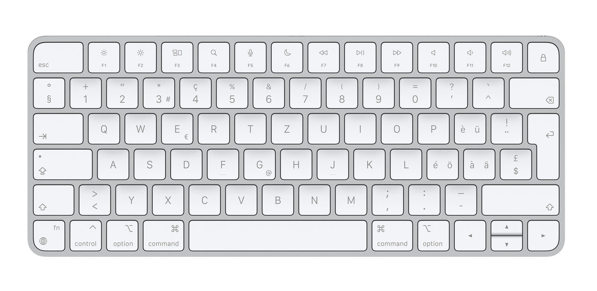 Apple Magic - USB Wired + Bluetooth Wireless Keyboard in Aluminium / White (QWERTZ Swiss)