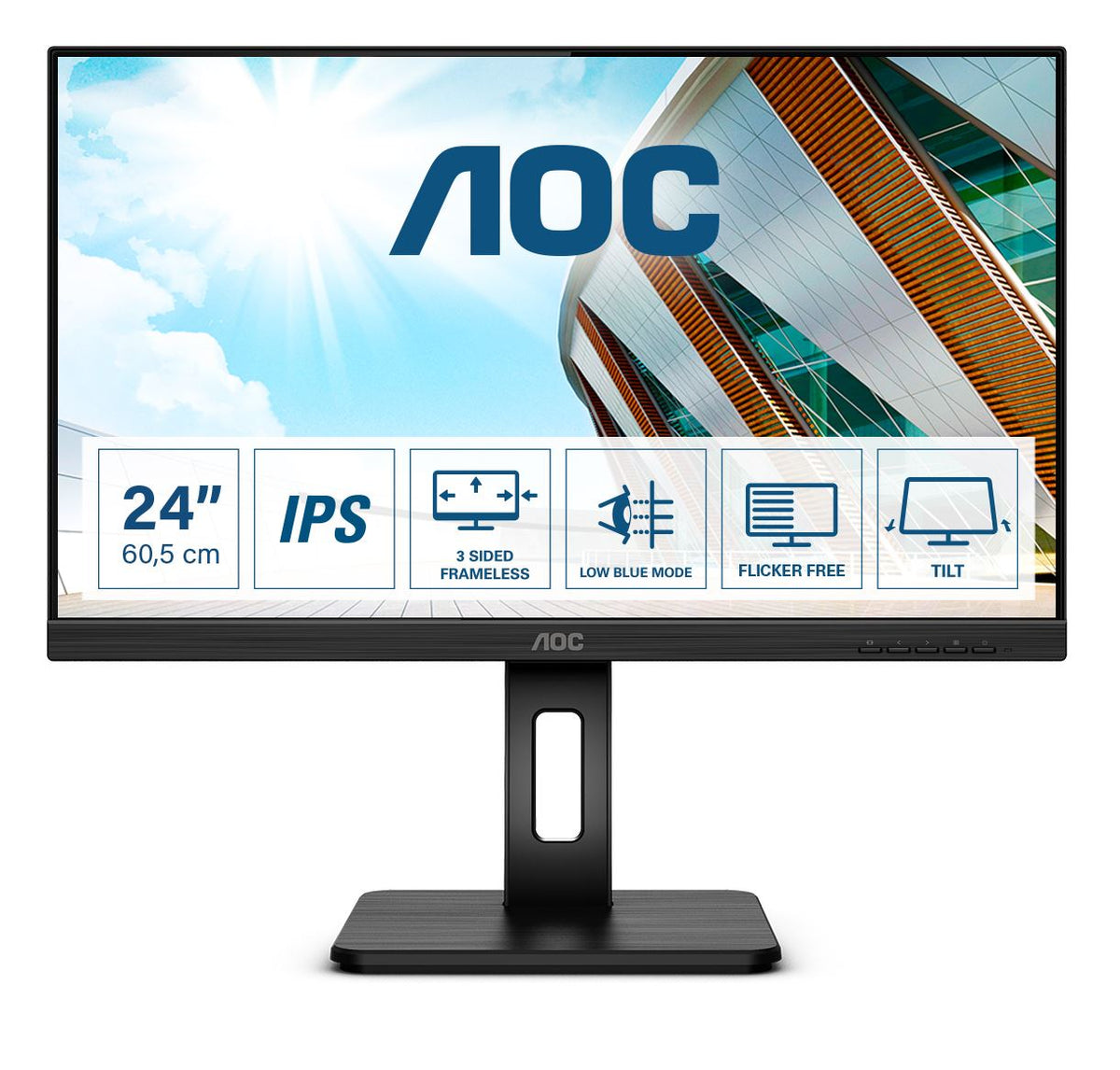 AOC P2 24P2Q LED display 60.5 cm (23.8&quot;) 1920 x 1080 pixels Full HD Black Monitor