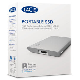 LaCie Portable - USB Type-C External SSD in Silver - 2 TB