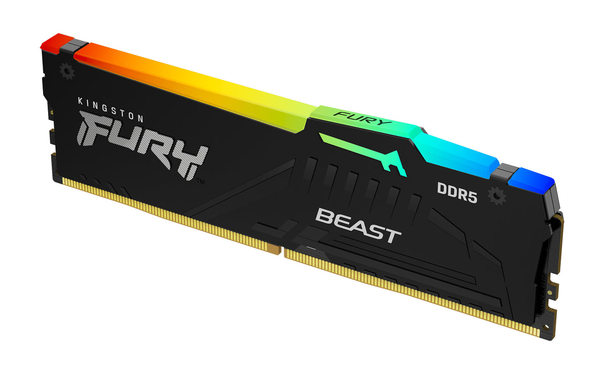 Kingston Technology FURY Beast RGB - 16 GB 1 x 16 GB DDR5 5200MT/s memory module in Black