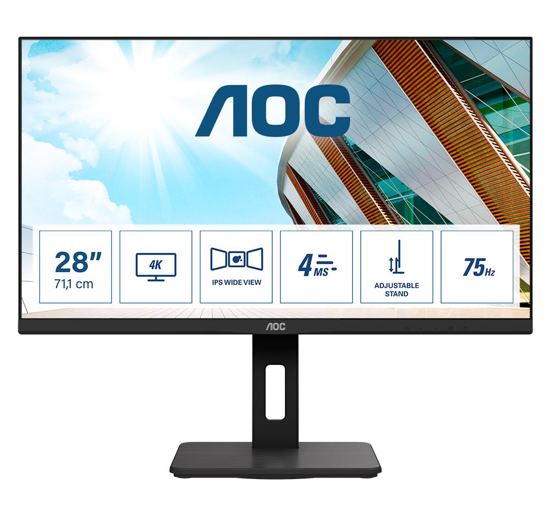 AOC P2 U28P2A Computer Monitor 71.1 cm (28&quot;) 3840 x 2160 pixels 4K Ultra HD LED Black